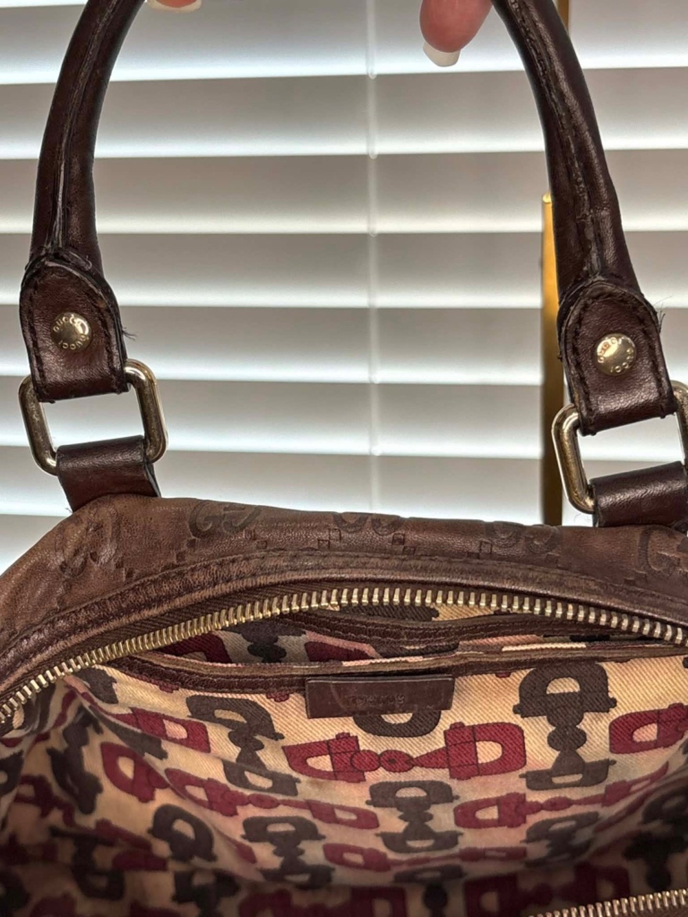 auth -Gucci "Gucci Guccissima Boston bag - Picture 8 of 10